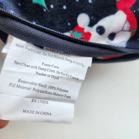 Christmas Dog Memory Foam U Travel Pillow Neck Head Support Sleep Black Red - Picture 6 of 7